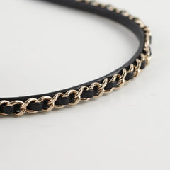 Chanel Black Chain CC Logo Headband