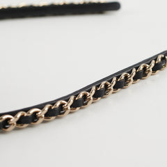 Chanel Black Chain CC Logo Headband