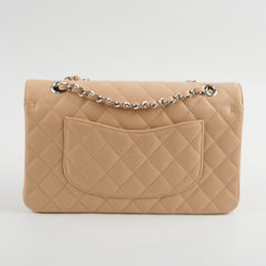 Chanel Medium/Large Caviar Double Classic Flap Beige