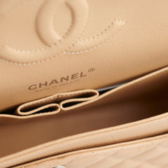 Chanel Medium/Large Caviar Double Classic Flap Beige