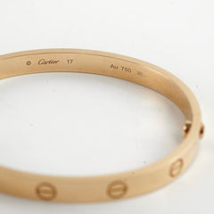 Cartier Love Bracelet Yellow Gold Size 17