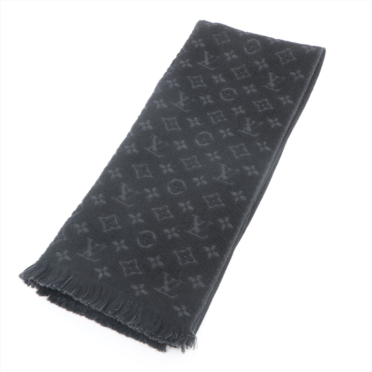 Louis Vuitton Monogram Classic Scarf Black Wool