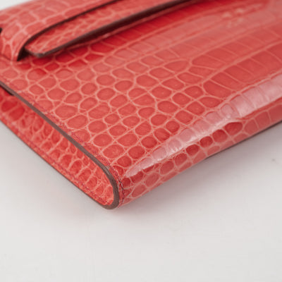 Hermès Crocodile Kelly Cut Clutch Dark red Exotic leather ref.770016 - Joli  Closet