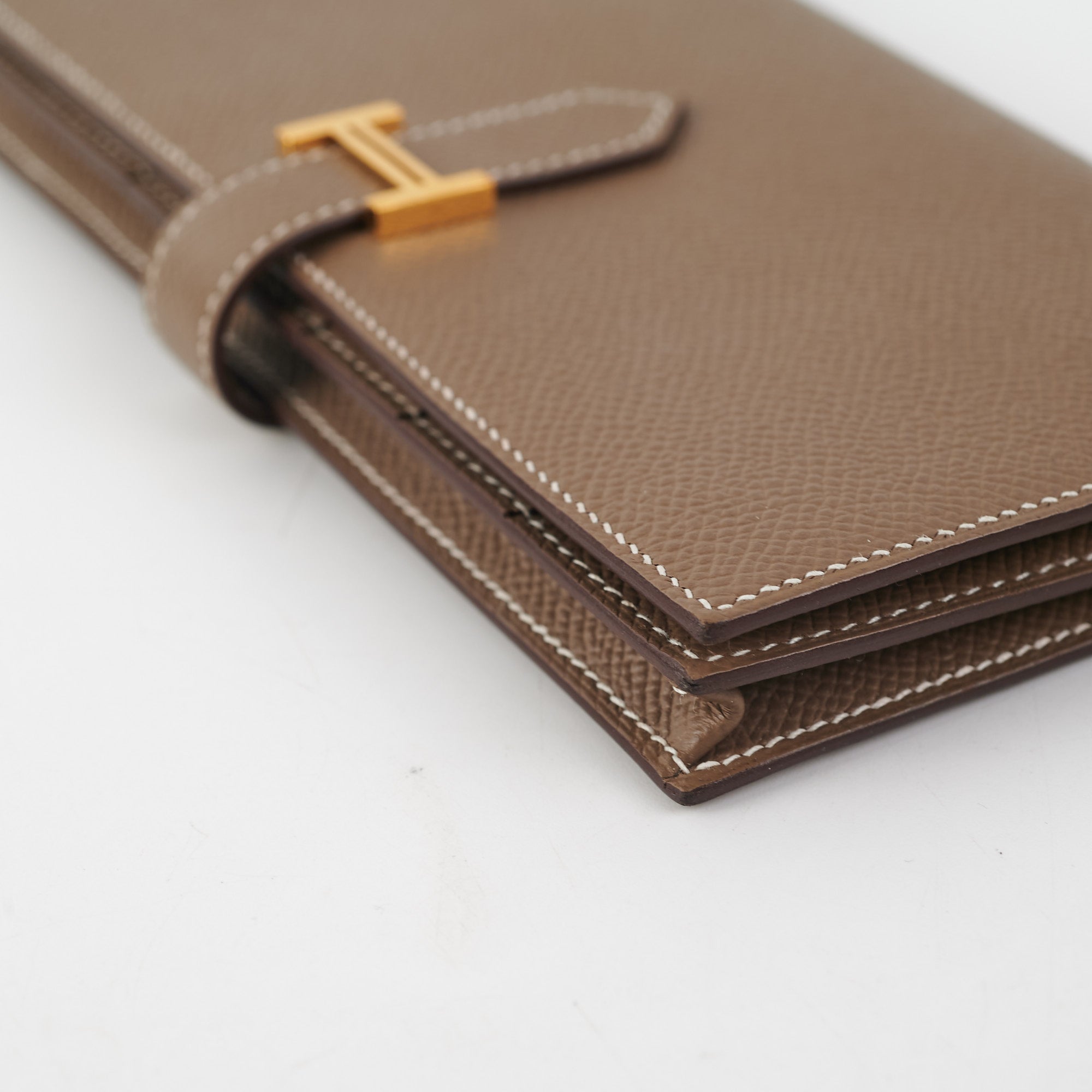 Hermes Chocolate/ Ebene Epsom Card and Note Bearn Wallet Small Purse/ Porte  Purse E Stamp