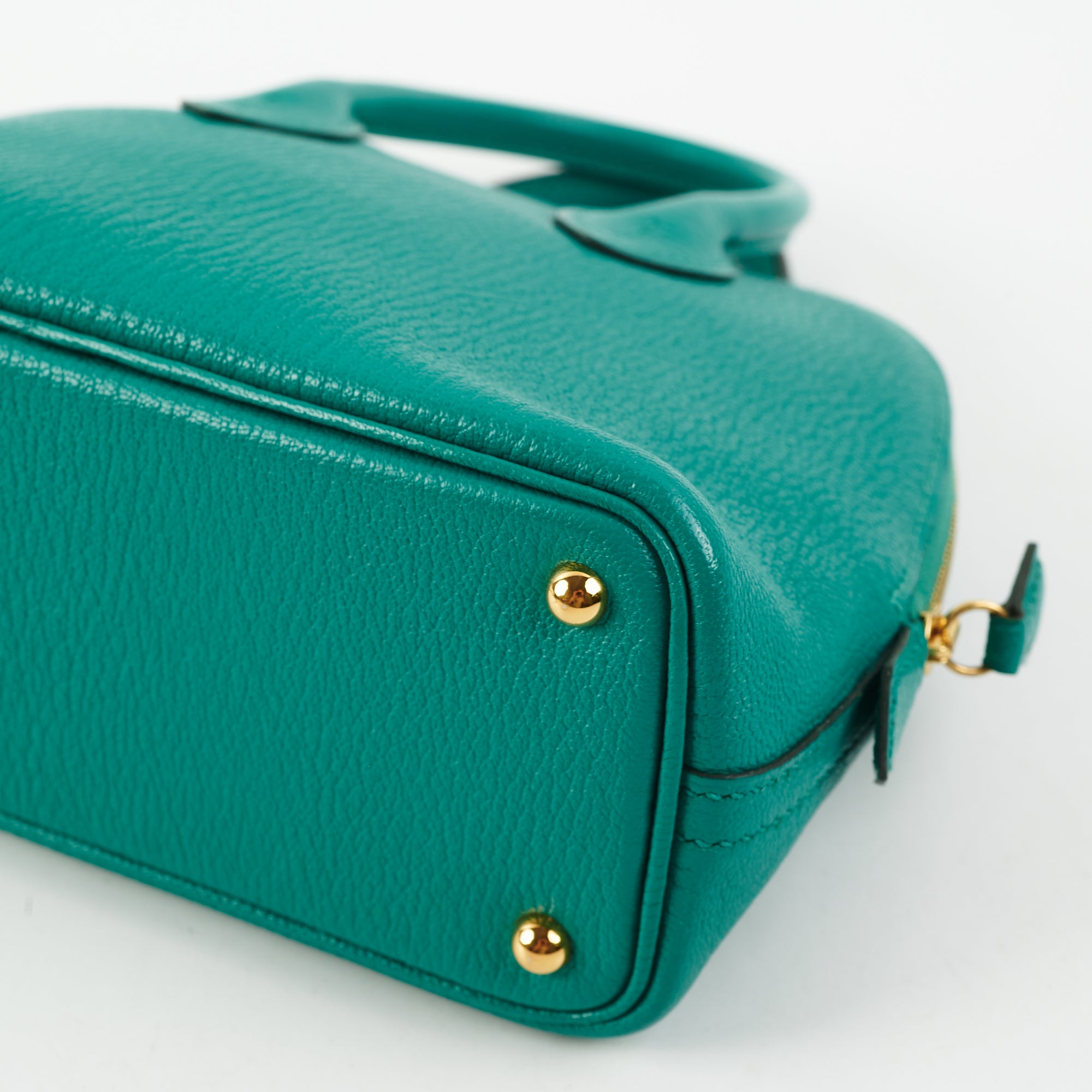 HERMES Mini Bolide Vert Vertigo Chèvre PHW - Timeless Luxuries