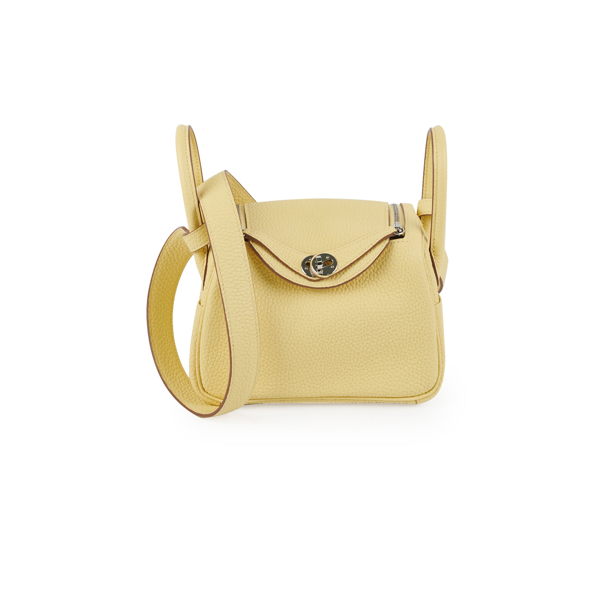 HERMÈS Mini Lindy shoulder bag in Nata Clemence leather with