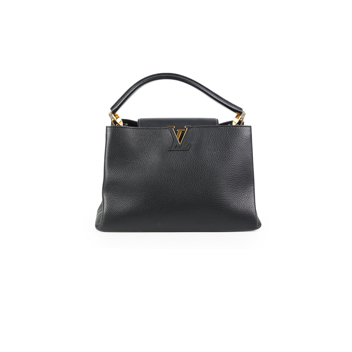 Louis Vuitton Capucines GM Top Handle Bag Black Leather For Sale at 1stDibs