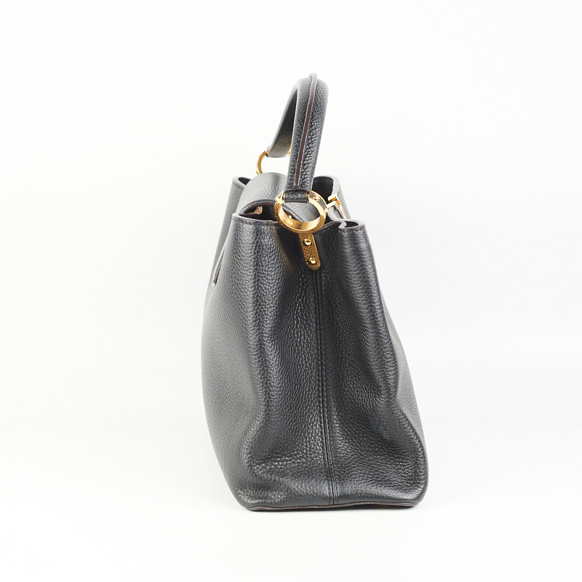 Louis Vuitton Capucines GM Top Handle Bag Black Leather For Sale at 1stDibs