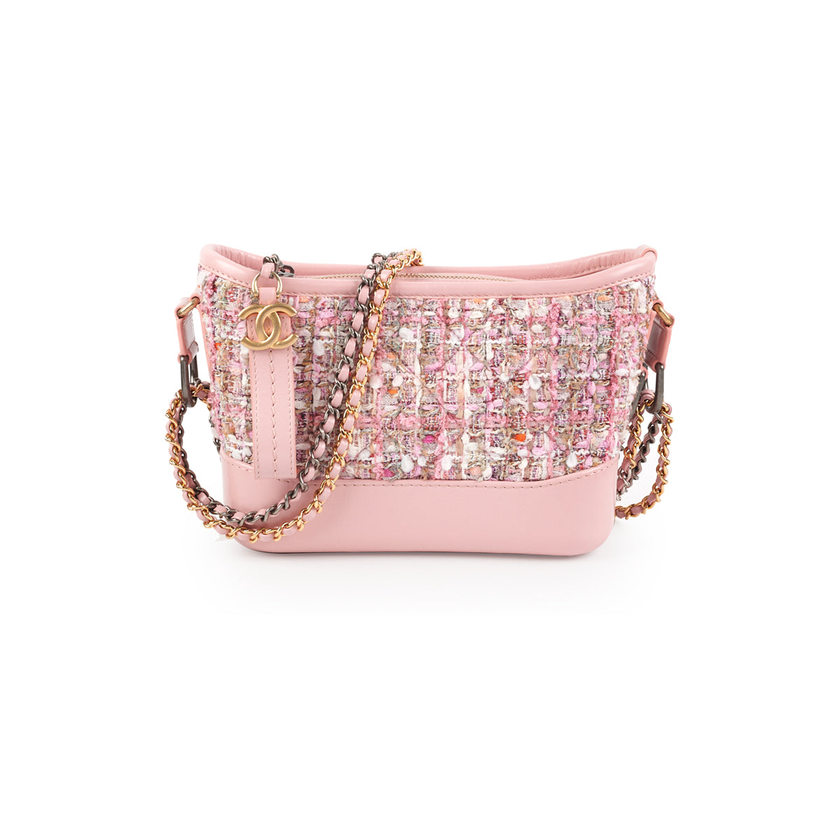 Chanel Quilted Calfskin Gabrielle Clutch On Chain Light Pink - THE PURSE  AFFAIR