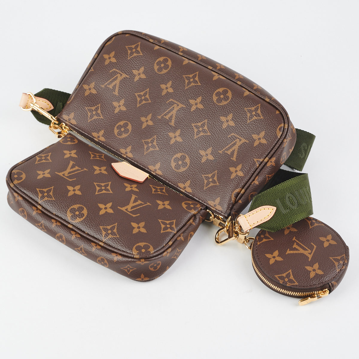 Louis Vuitton, Bags, Soldlouis Vuitton M4483 Multi Pochette Accessoires  Khaki Green Crossbody Bag