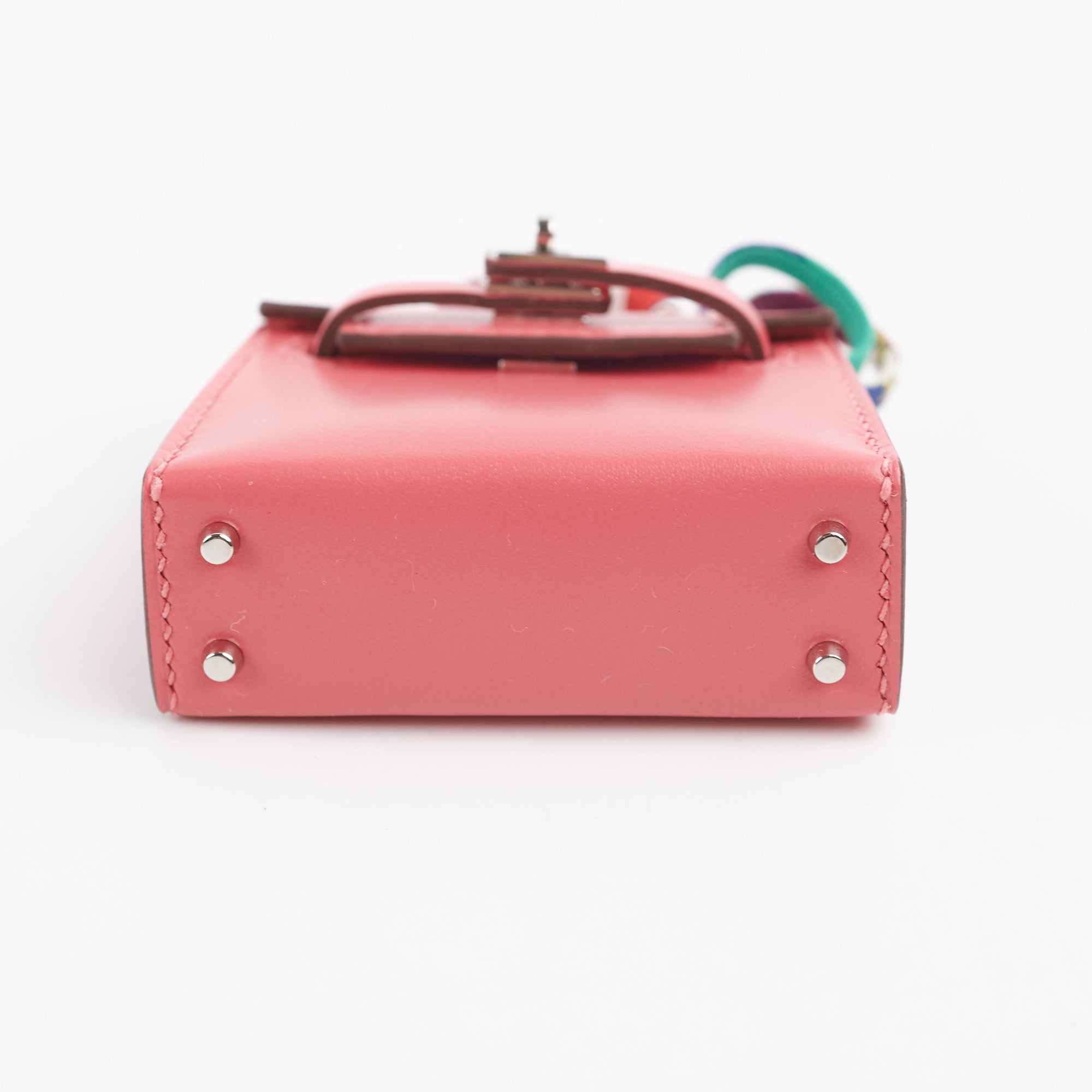 Hermes Mini Kelly Twilly Bag Charm In Lipstick Pink And Gold