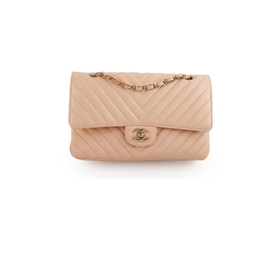 CHANEL Small Classic Flap Beige Clair Caviar GHW