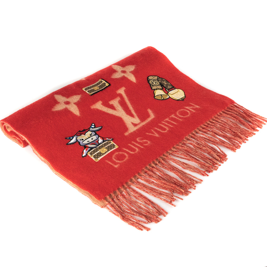 Louis Vuitton Monogram Rodeo Reykjavik Cashmere Scarf - Red