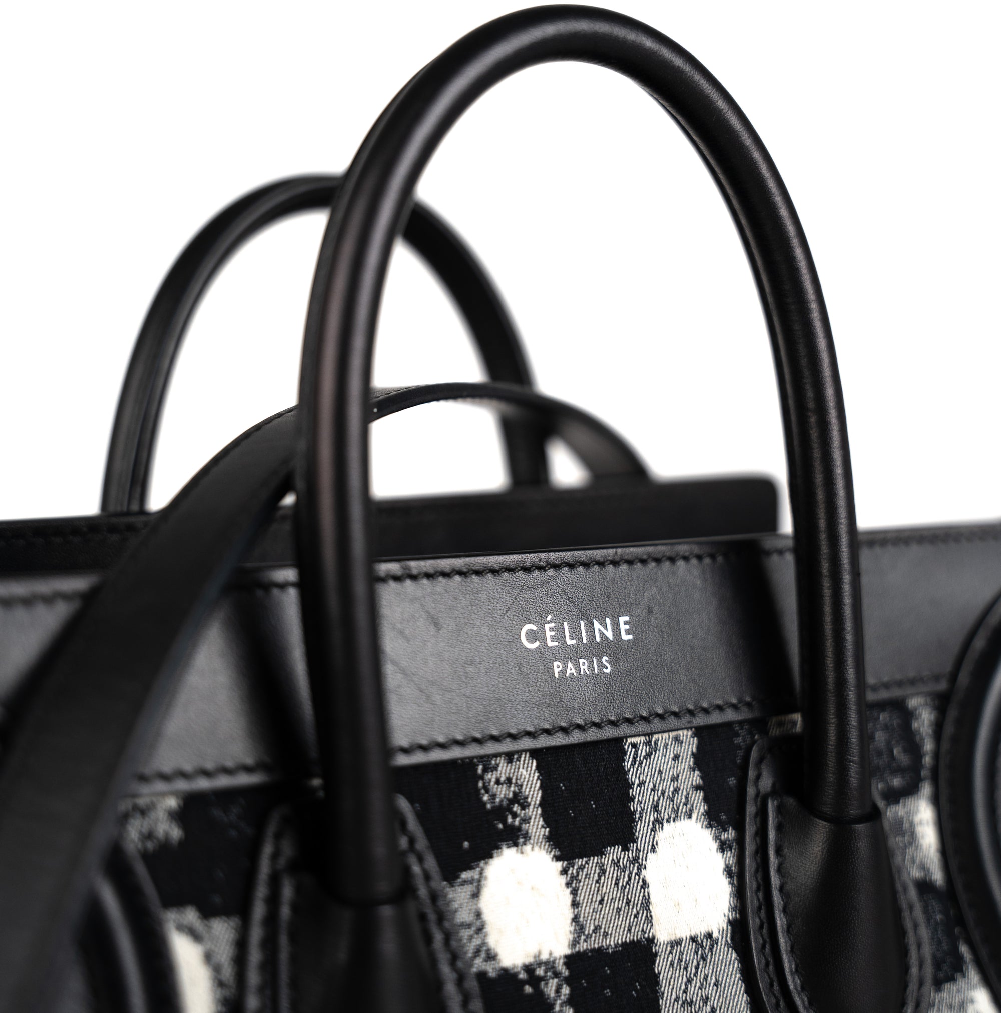 Celine Luggage Nano White/Black with Silver-Tone - US