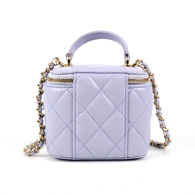 CHANEL Mini Vanity Case with Top Handle in 21K Lilac Lambskin