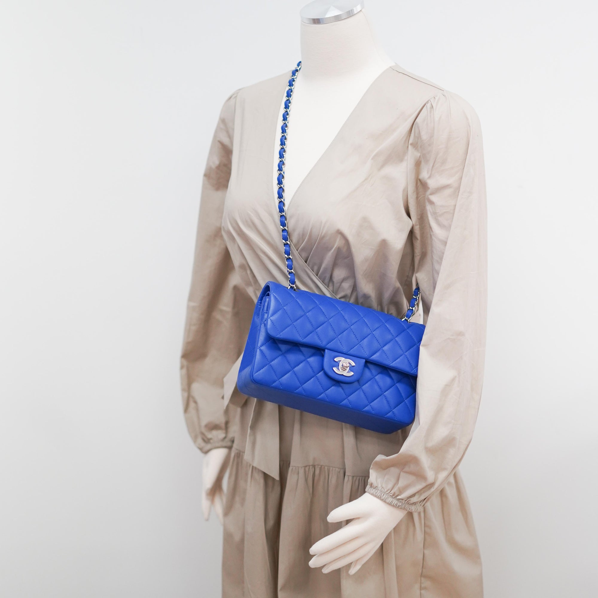 Chanel Blue Avio Flap Bag Small at 1stDibs  chanel blue bags