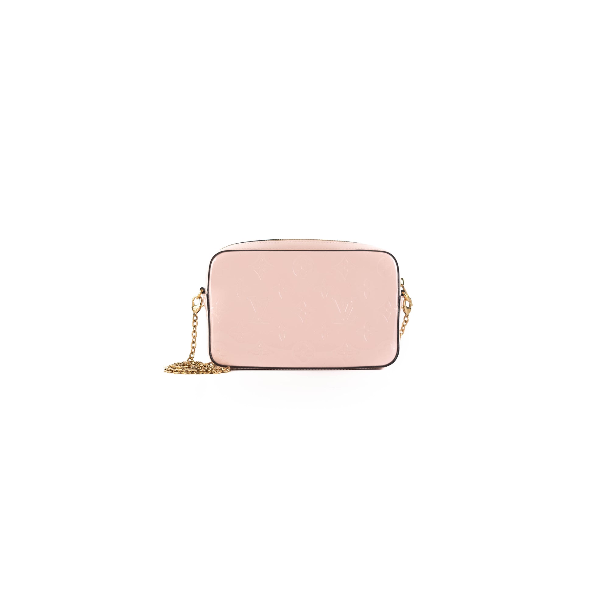 Naughtipidgins Nest - Louis Vuitton Camera Pouch in Rose Ballerine Monogram  Vernis. Crafted from a beautiful pale rose-pink Monogram embossed patent  calf leather with two removable card pouches, this neat, compact, zip