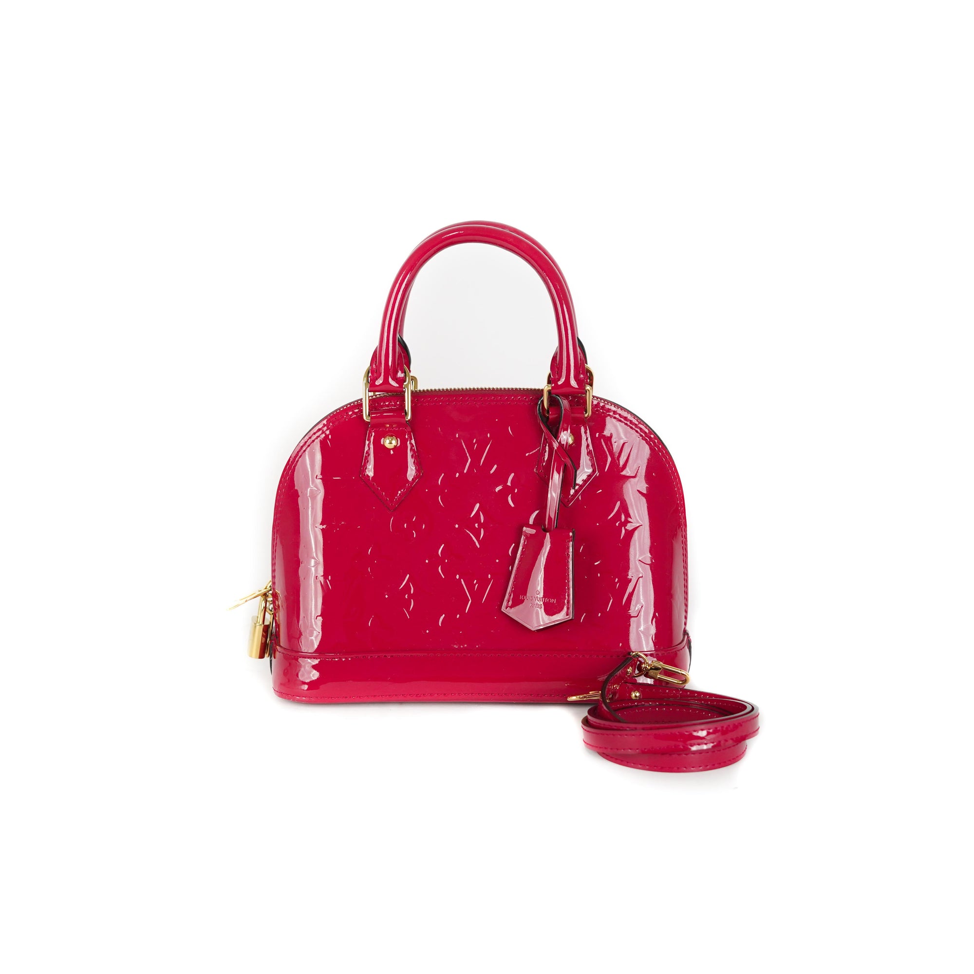 Louis Vuitton Alma BB Pink Vernis Crossbody Bag - THE PURSE AFFAIR