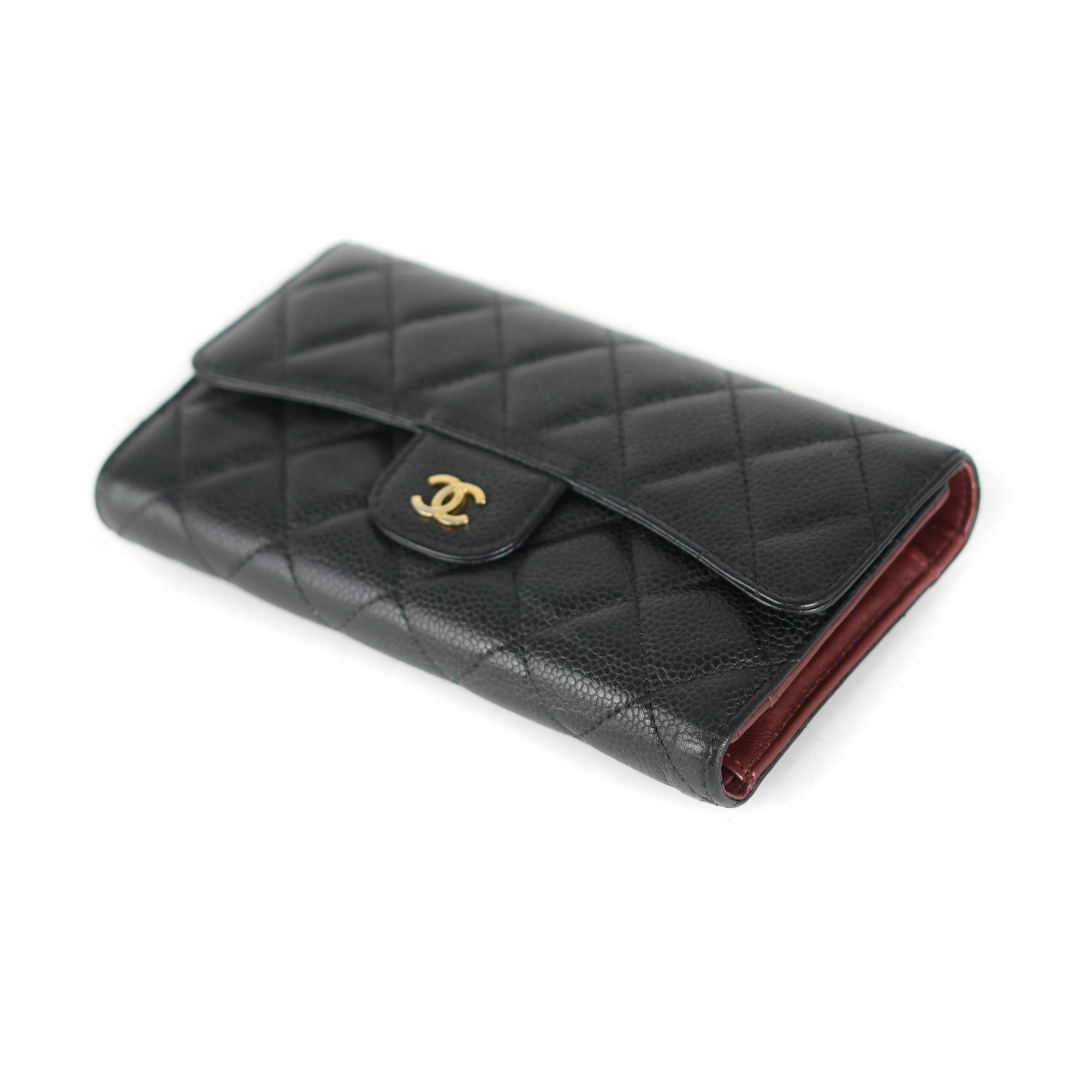 Chanel Wallet Classic Long Black Caviar Leather New – Mightychic