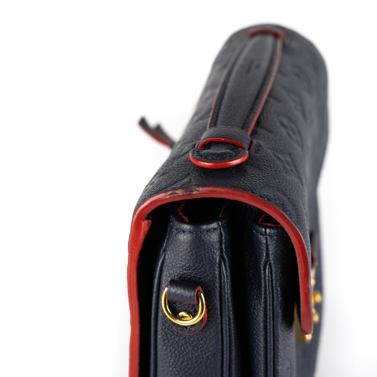 Louis Vuitton, Bags, Louis Vuitton Pochette Metis Navy Red Leather Bag  Ar19