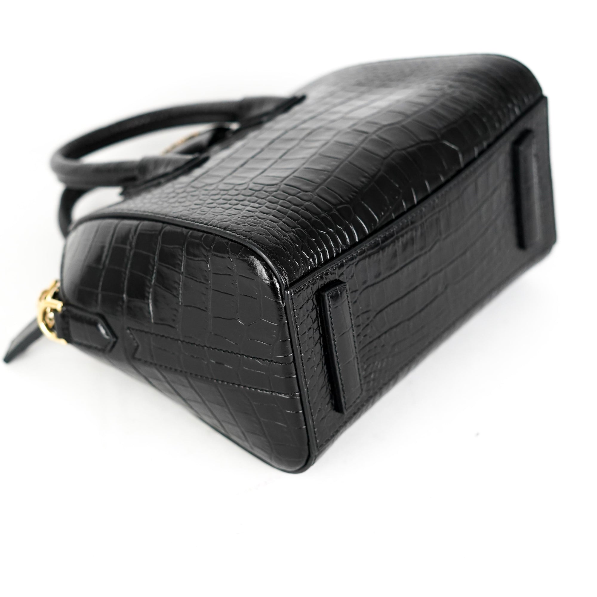 GIVENCHY Calfskin Crocodile Embossed Mini Antigona Black 1261500