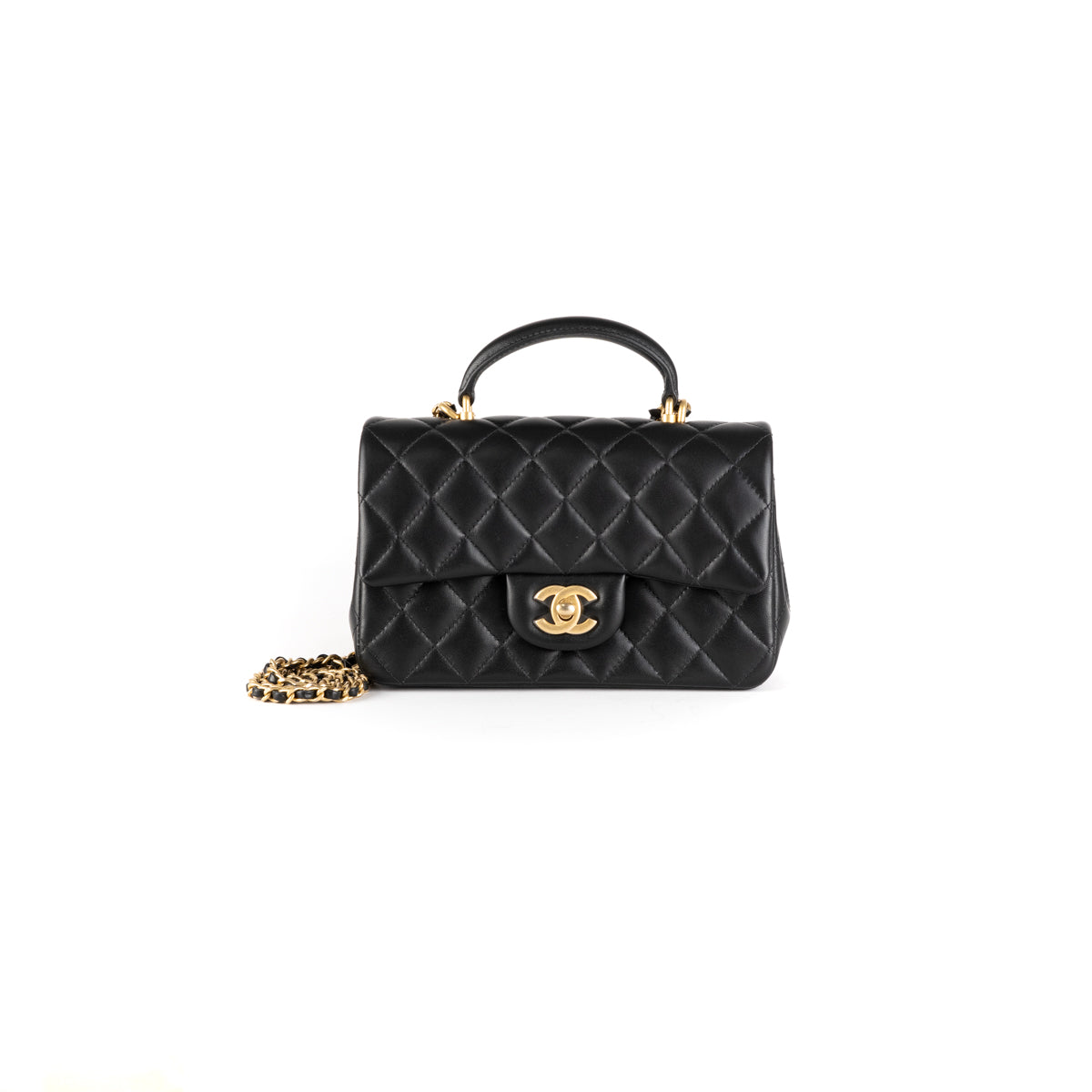 Chanel Black Quilted Flap Bag with Top Handle - BagButler