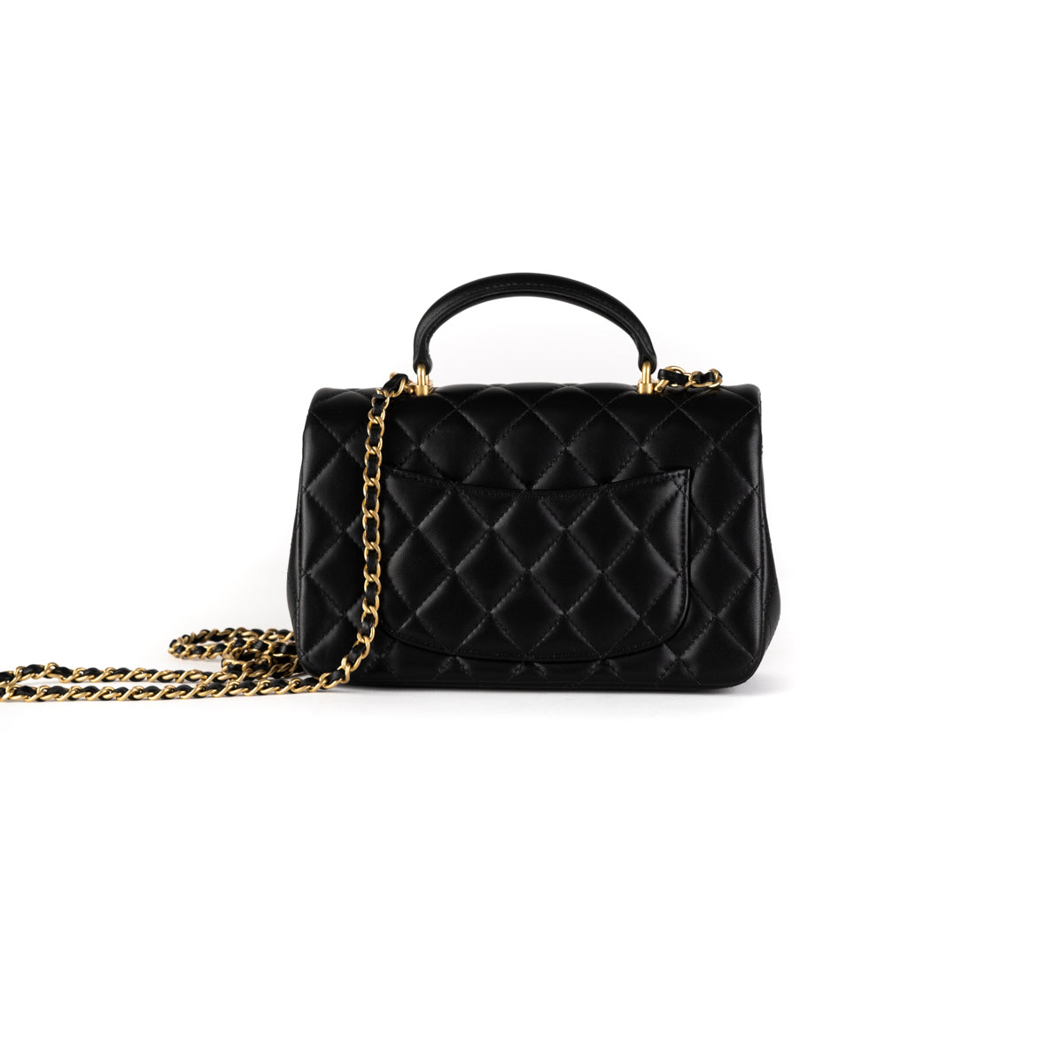 Chanel Lambskin Quilted Small Trendy CC Dual Handle Flap Bag Black