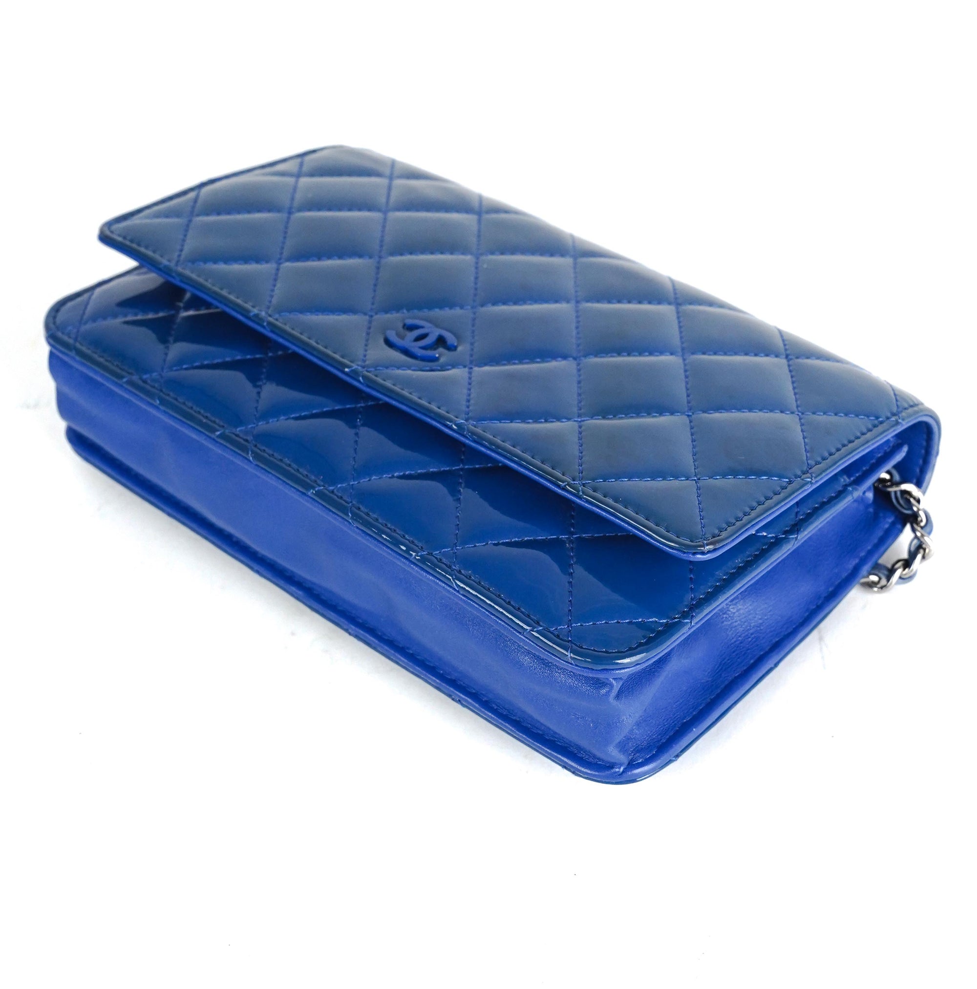 Chanel Travel Organizer Wallet Quilted Patent Blue 2316881