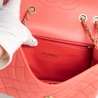 Chanel Classic Caviar Mini Pouch Coral - THE PURSE AFFAIR