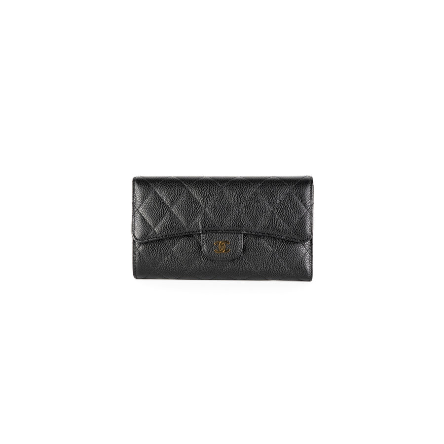 Chanel Classic Long Wallet Caviar Black - THE PURSE AFFAIR