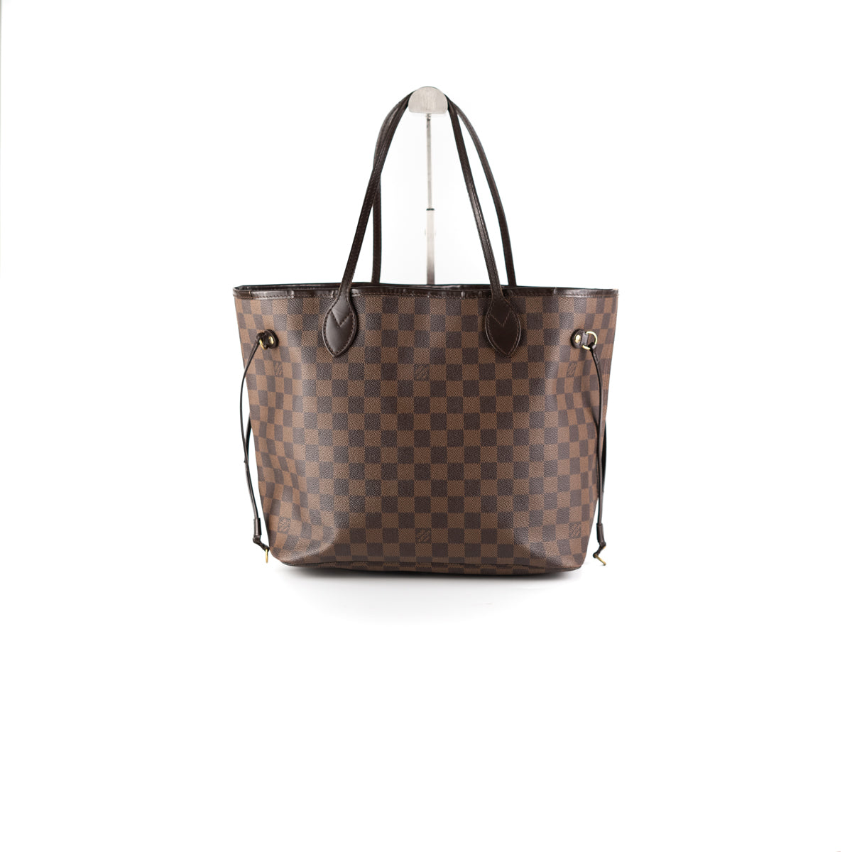 LOUIS VUITTON Neverfull MM Damier Ebene Tote Bag Brown