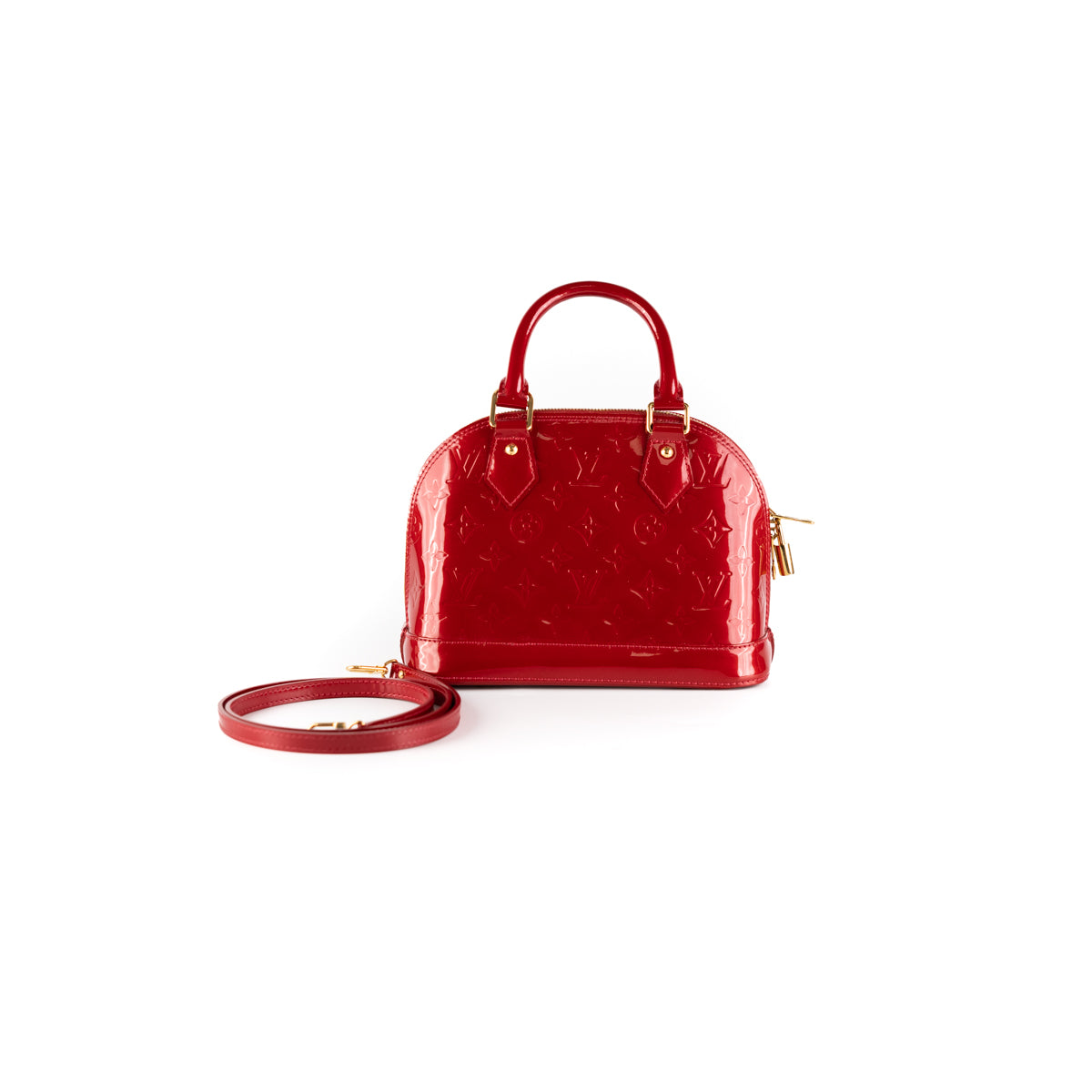LOUIS VUITTON Vernis Rayures Alma BB Hand Bag Red LV Auth tp198 - Organic  Olivia