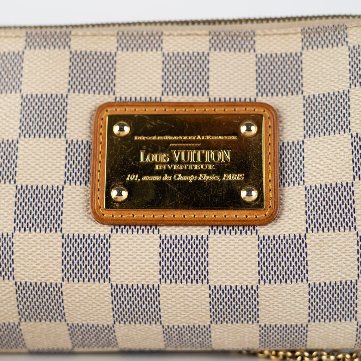 Louis Vuitton Eva Canvas Clutch Bag in Damier Azur — UFO No More