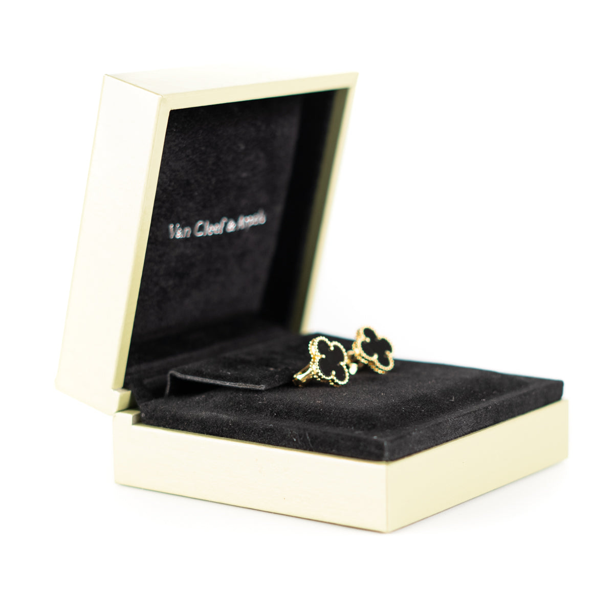 Van Cleef & Arpels Vintage Onyx Gold Earrings - THE PURSE AFFAIR