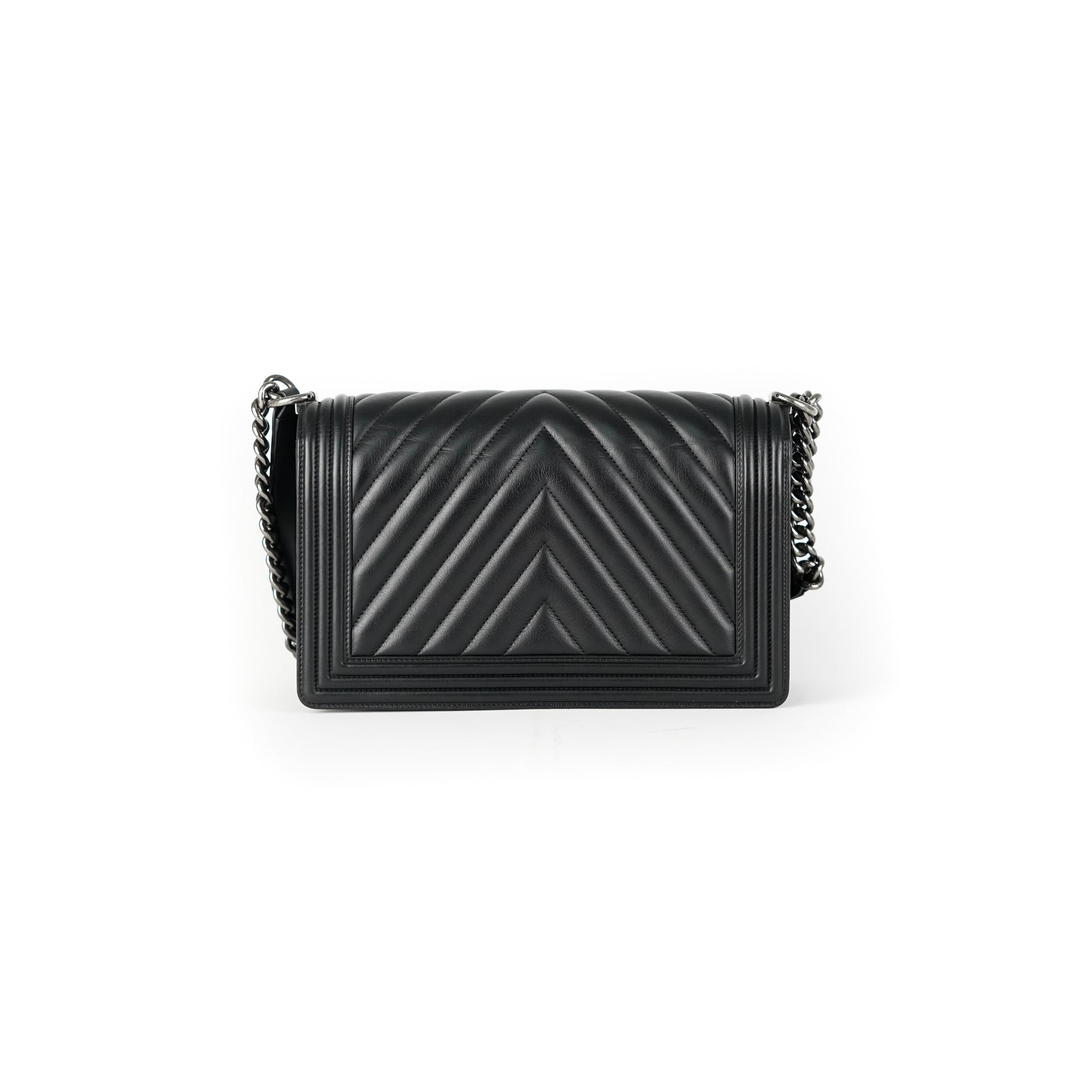 Chanel Black Chevron Leather Chain Bag 113ca57 – Bagriculture
