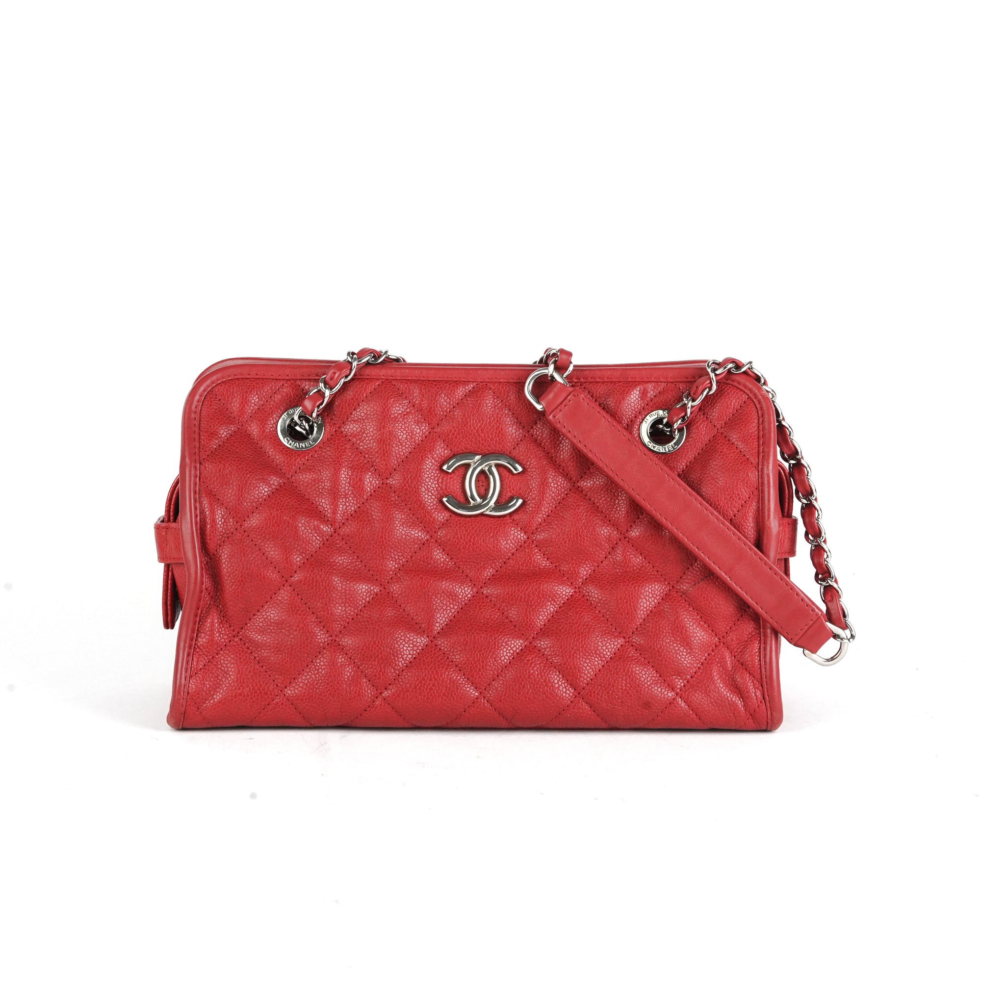 My small Chanel classic flap bag in red 3  Chanel bag red Chanel bag  Coco chanel bags