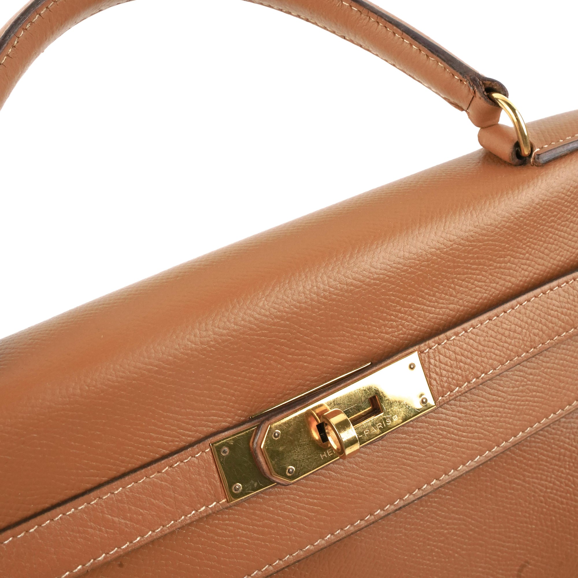 HERMES Kelly 28 Vintage Bag in Brown Box Leather at 1stDibs