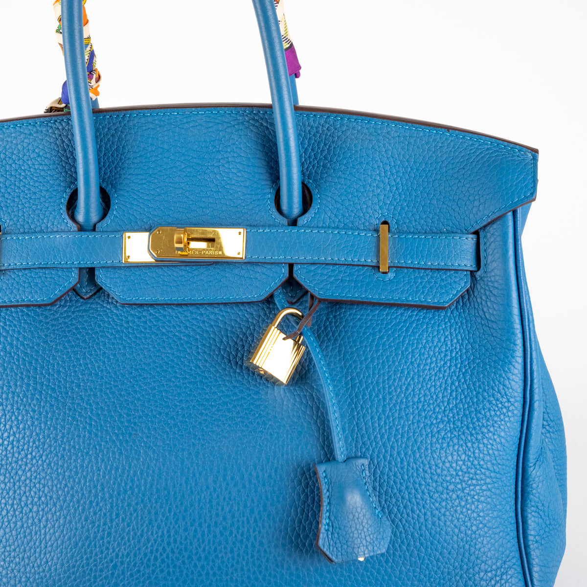 Hermès // 2010 Bleu de Malte Clemence Birkin 35 Bag – VSP Consignment