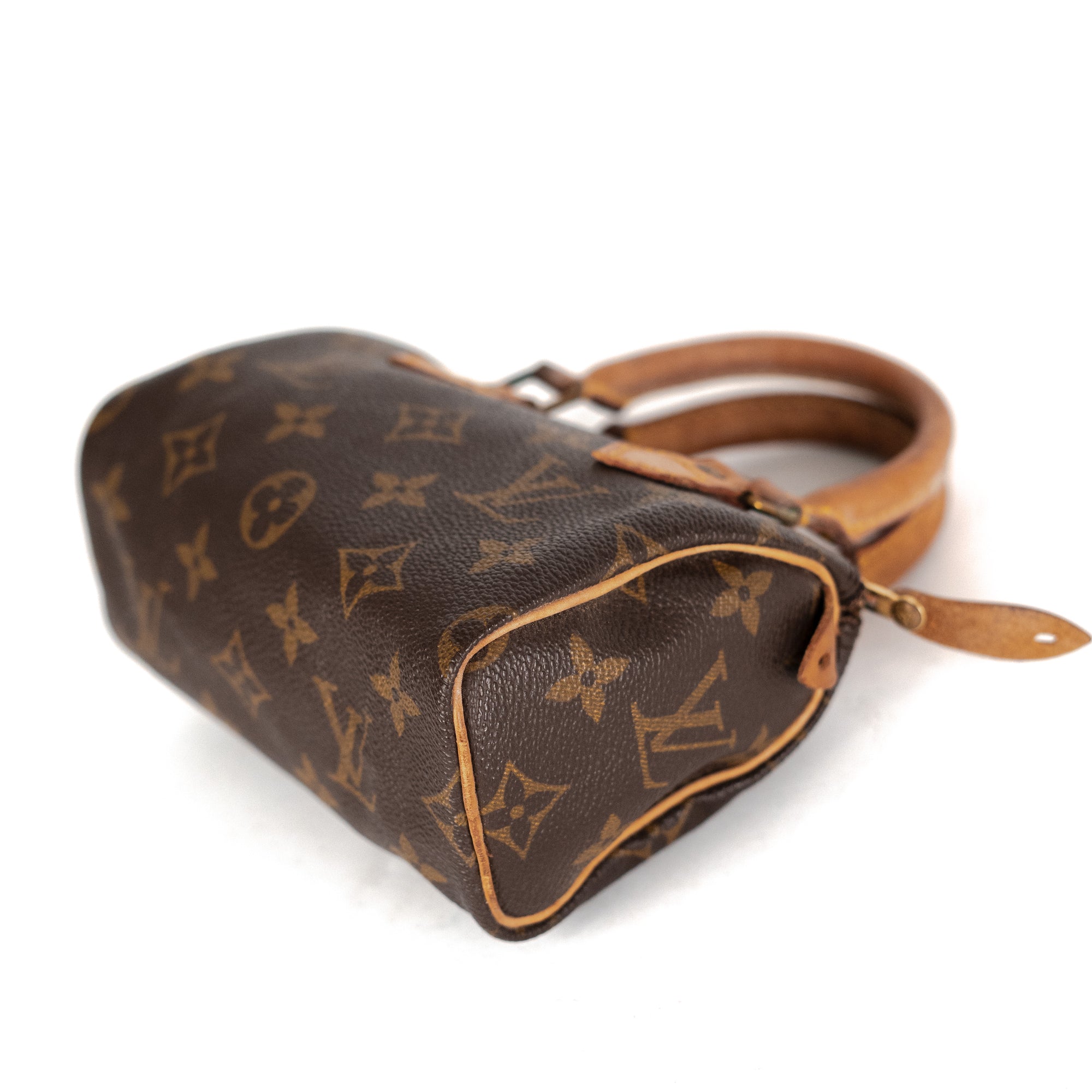 LOUIS VUITTON Monogram mini Speedy Round Bag银扣手挽肩背两用袋蓝色