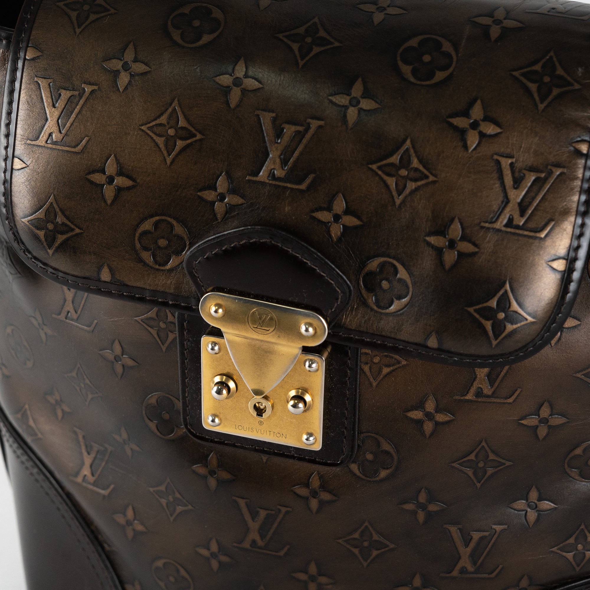 Louis Vuitton Bronze/Dark Brown Monogram Embossed Leather Limited