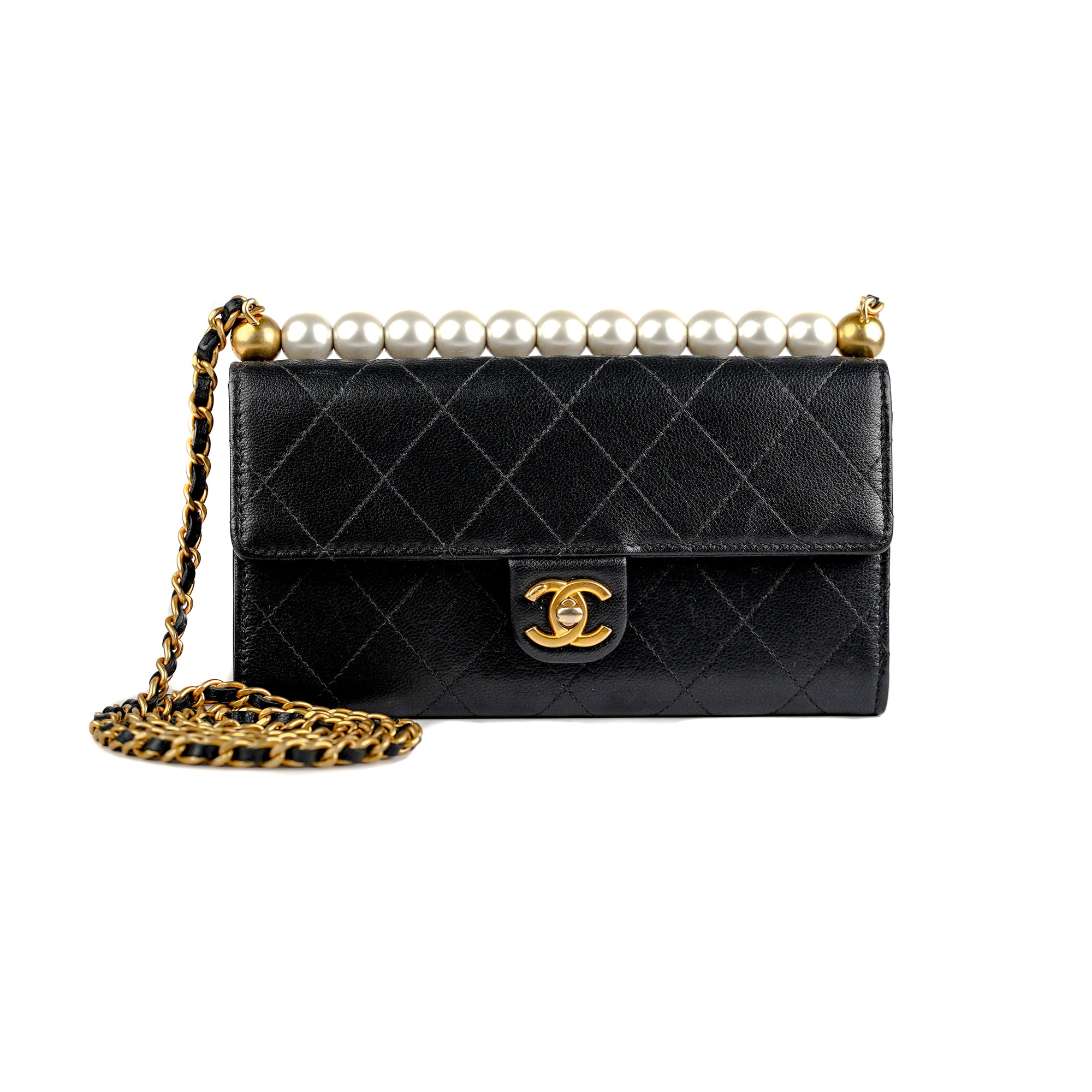 Chanel 2022 Pearl Crush Wallet On Chain  Green Crossbody Bags Handbags   CHA674444  The RealReal