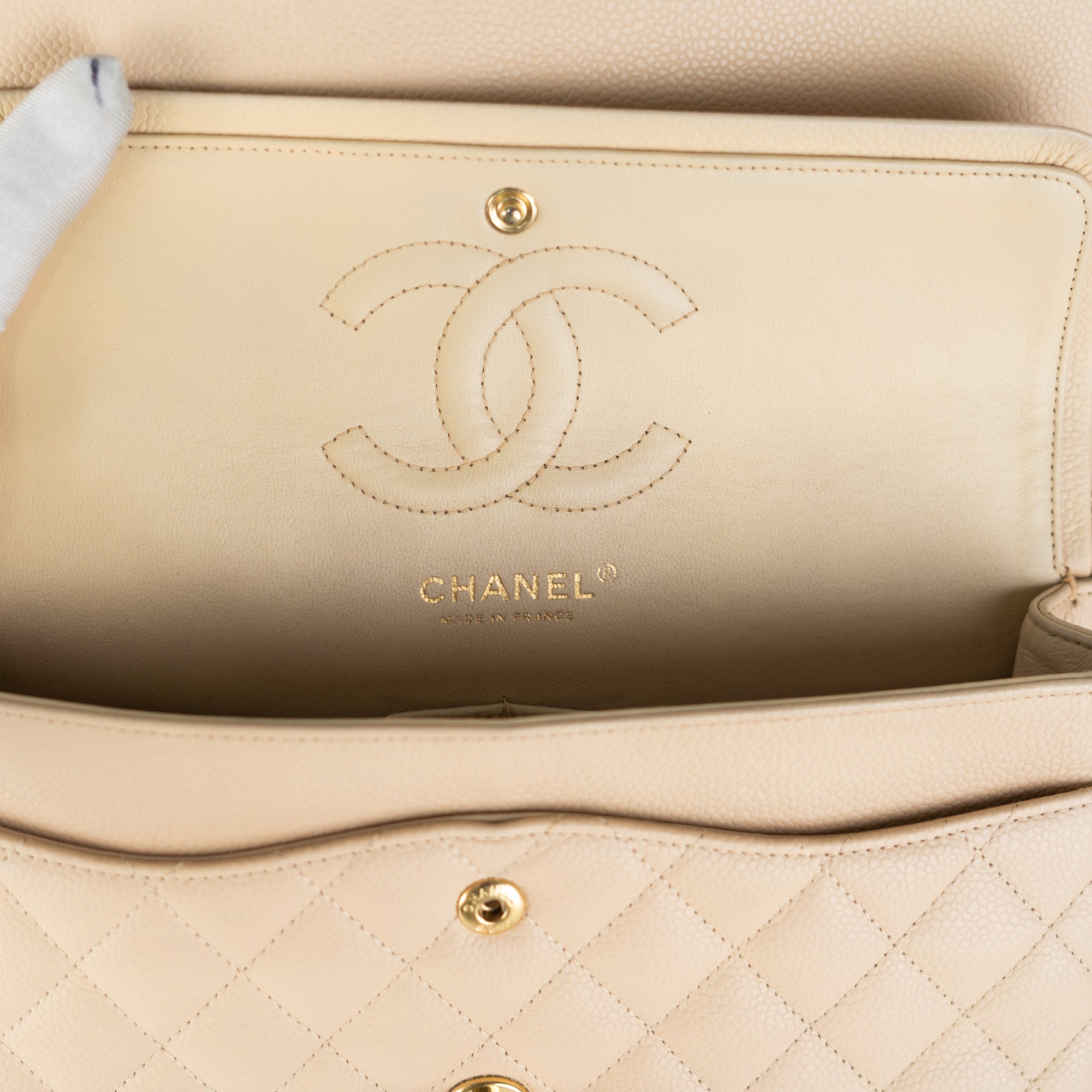 Chanel Unboxing  Beige Classic Flap in size ml  YouTube