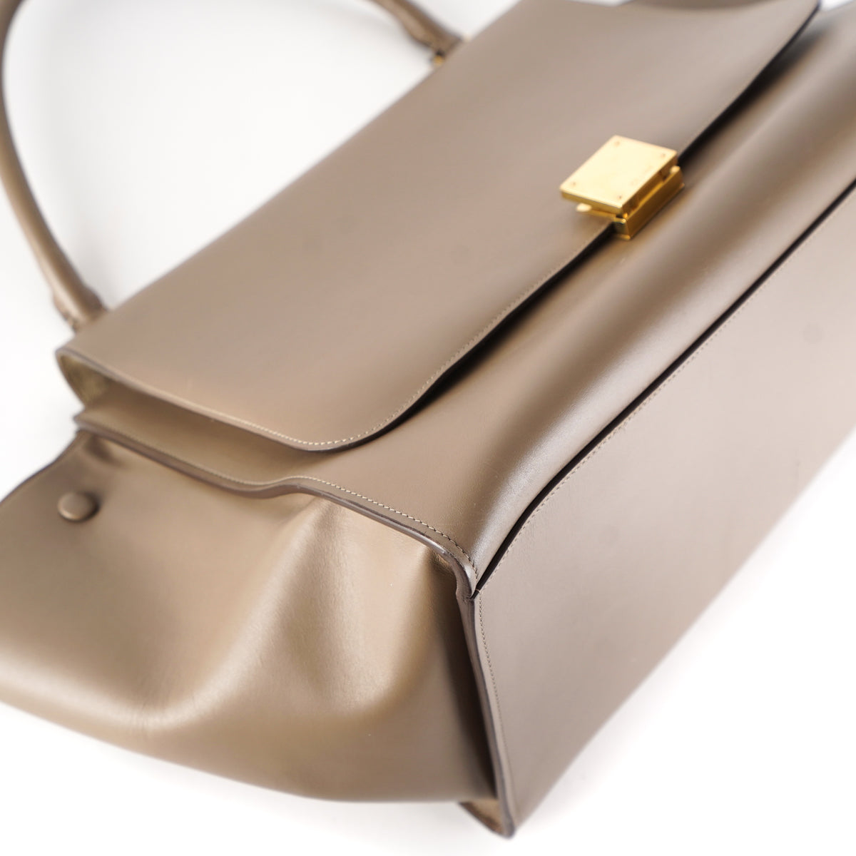 Taupe Celine Medium Trapeze Leather Satchel – Designer Revival