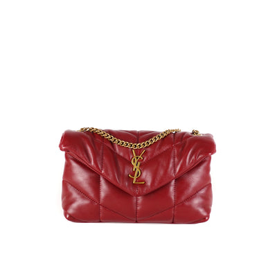 YSL Loulou Puffer Mini Red - THE PURSE AFFAIR