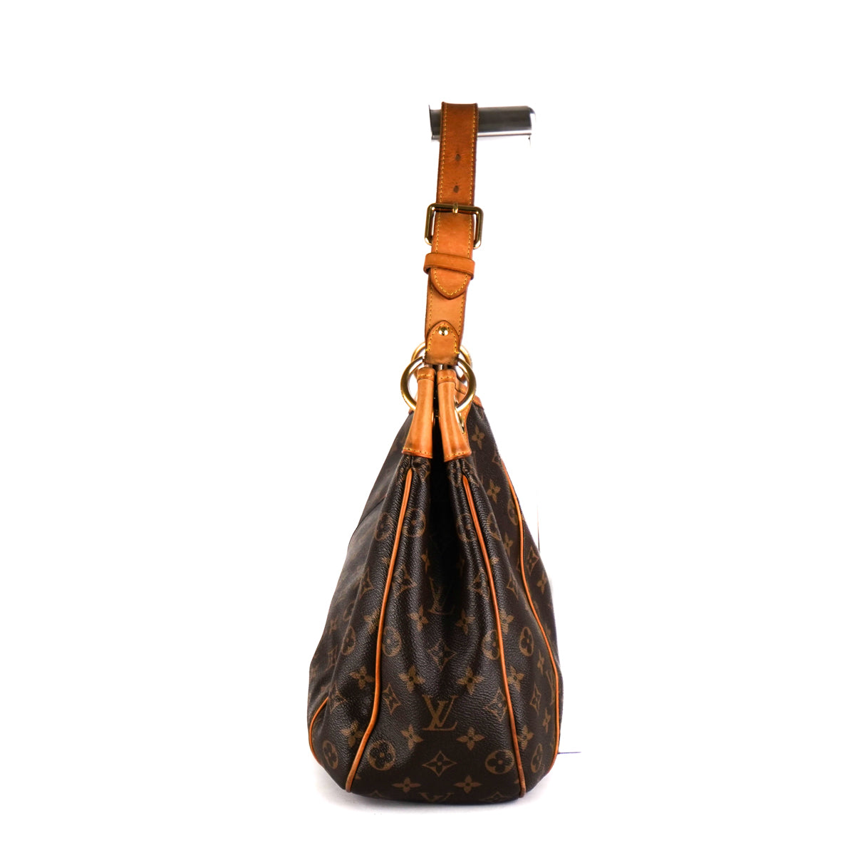 Super bag Galleria PM Louis Vuitton Brown Leather Cloth ref.121587