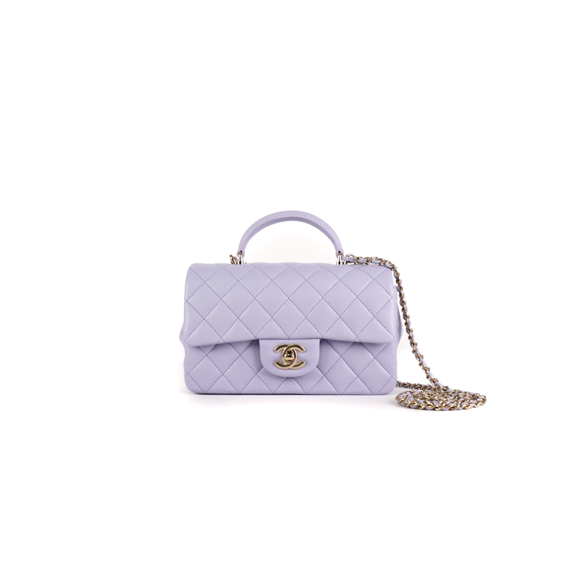 Chanel Classic Flap Mini Lambskin Light Purple  STYLISHTOP