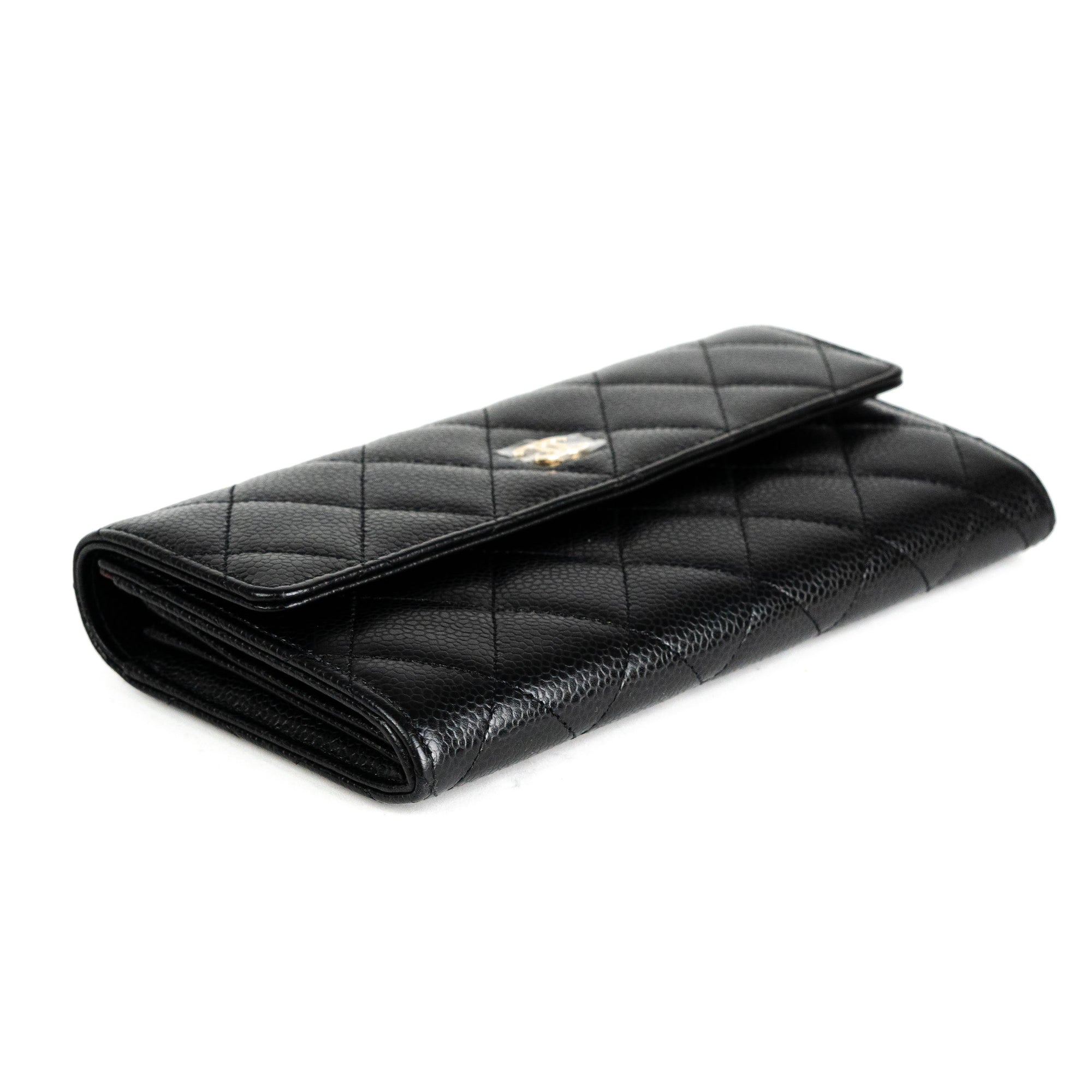 Chanel Black Caviar Long Wallet Q6A0LY0FKB091