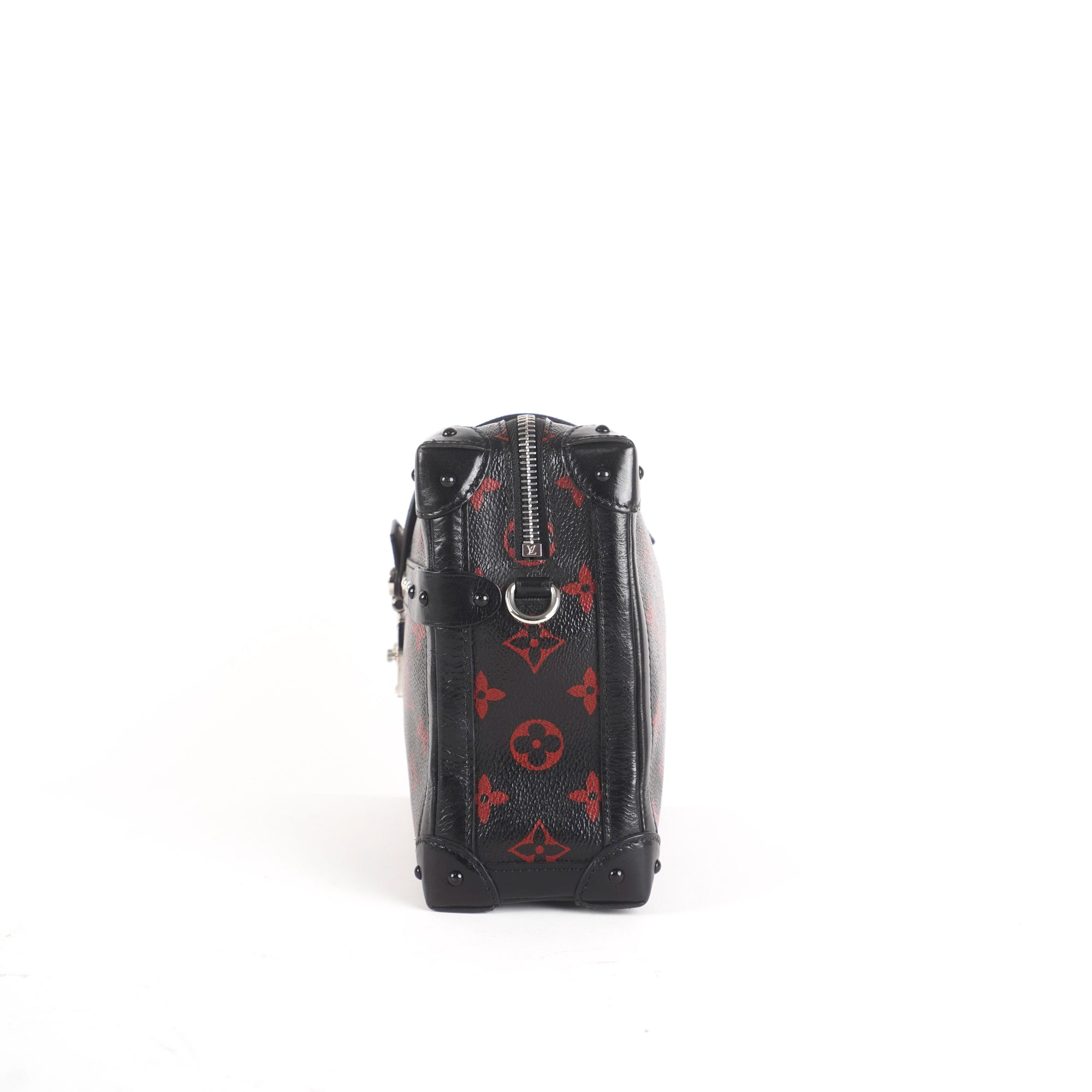 Louis Vuitton, Bags, Louis Vuitton Petite Malle Soft Gm Black Red Monog