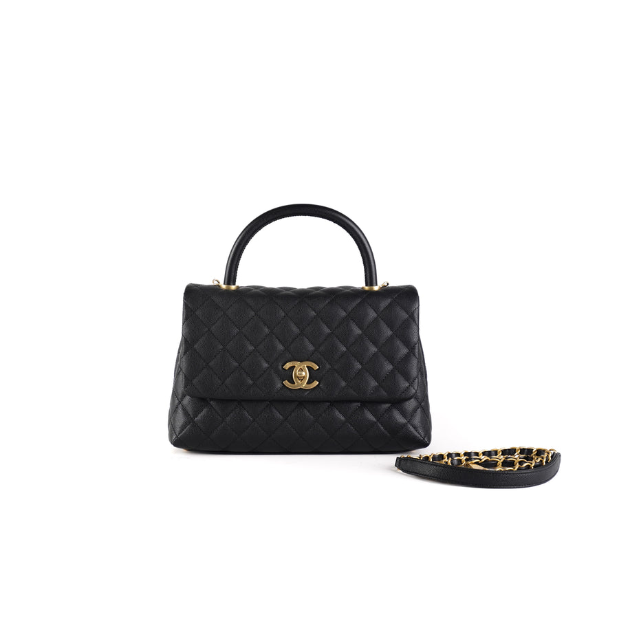 Chanel Matelasse Hand Boston Bag Caviar Black - THE PURSE AFFAIR