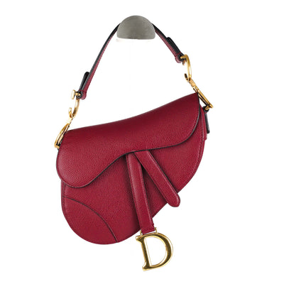 CHRISTIAN DIOR BURGUNDY CREAM SADDLE POCHETTE – RDB